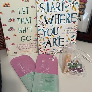 Self care positive mental health lot journals notebooks face mask stickers NEW